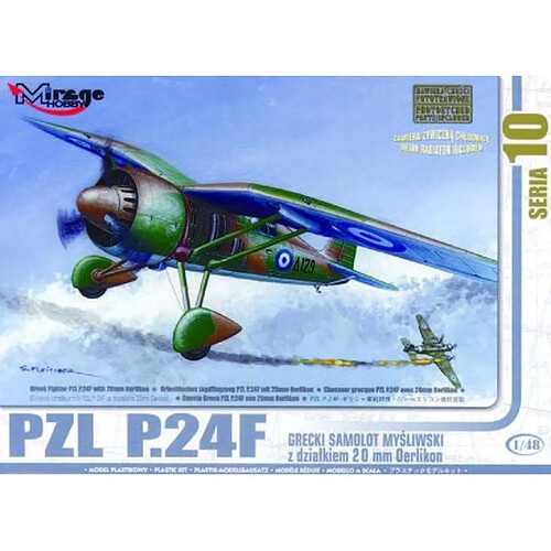 PZL P.24 F der griechischen Luftwaffe mit Resin- und Fotoätzteilen- 1:48e - Mirage Hobby