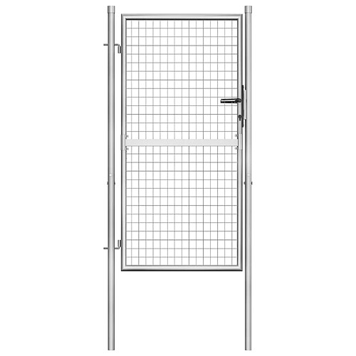 vidaXL Porte de jardin Acier galvanisé 105x200 cm Argenté