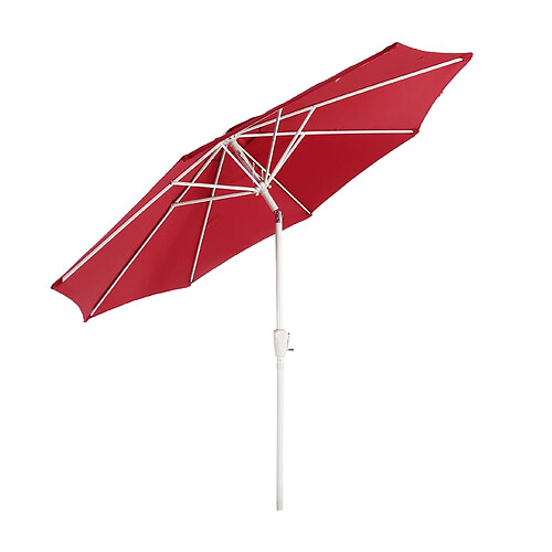 Decoshop26 Parasol de jardin Ø 3m inclinable polyester/aluminium 5kg rouge 04_0003888