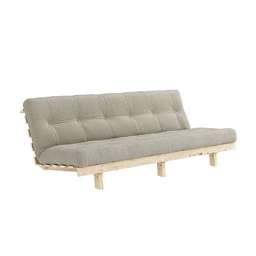 Inside 75 Banquette convertible futon LEAN pin coloris lin couchage 130x190 cm.