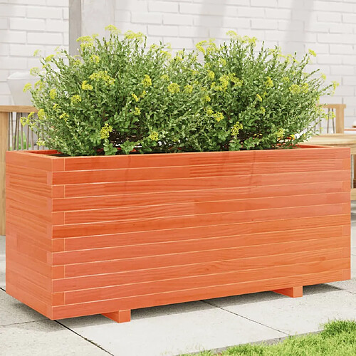 vidaXL Jardinière cire marron 110x40x49,5 cm bois de pin massif