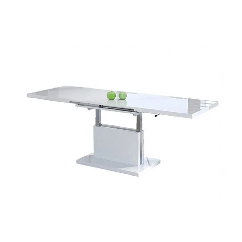 Dusine TABLE BASSE ABSOLUT RELEVABLE ET EXTENSIBLE BLANC LAQUE