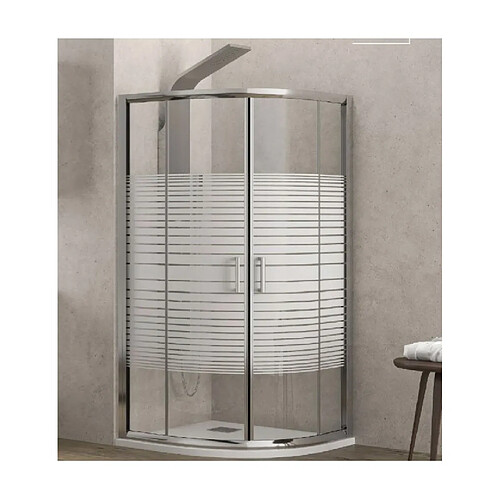 Karag Parois de douche sérigraphiées 1/4 de cercle NEW FLORA 200 H.180 cm