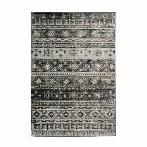 Paris Prix Tapis Ethnique à Poils Courts Ariya Gris 80 x 150 cm