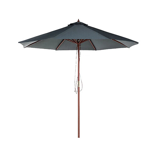 Beliani Parasol de jardin en bois avec toile gris foncé d 270 cm TOSCANA