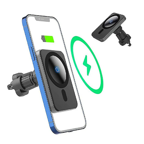 Chrono Chargeur de voiture sans fil, support de voiture magnétique à charge rapide compatible avec iPhone 13/13 Pro/13 Pro Max/13 Mini/iPhone 12/12 Pro/12 Pro Max/12 Mini, support de téléphone à induction Support de support Mag Safe Case (Noir)