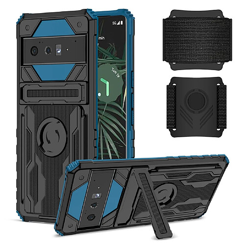 Coque en TPU anti-griffes avec béquille, bleu pour Google Pixel 6 Pro