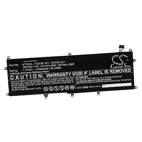 vhbw Batterie remplacement pour HP 753330-1B1, 753330-421, HSTNN-I19X, HSTNN-IB6F, HSTNN-LB6F pour clavier sans fil (3150mAh, 7,4V, Li-polymère)