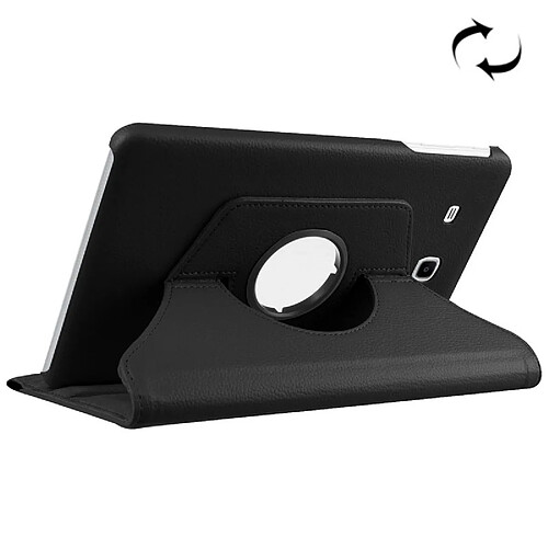 Wewoo Housse Étui noir pour Samsung Galaxy Tab E 9.6 / T560 / T561 Litchi Texture Horizontal Flip solide couleur en cuir avec 360 degrés support de rotation