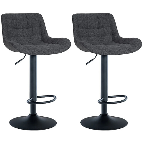 Non Lot de 2 tabourets de bar tissu Tover