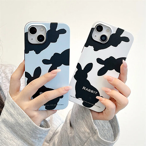 GUPBOO Étui pour iPhoneX/Xs Coque de téléphone simple lapin ombre noire graffiti antichoc