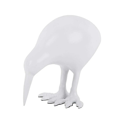 Pt' Statuette Kiwi en aluminium blanc.