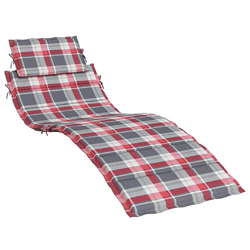 Maison Chic Coussin Confort | pouf | Coussin de chaise longue à carreaux rouge 186x58x3 cm -GKD24858