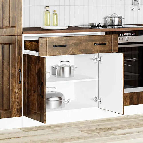 vidaXL Armoire de cuisine Lucca chêne fumé bois ingénierie