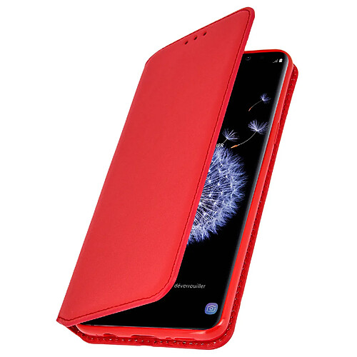 Avizar Etui Galaxy S9 Housse folio Porte-carte Fonction Support Rouge