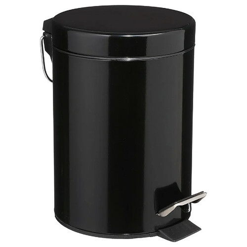 Poubelle de Salle de Bain Métal 3L Noir