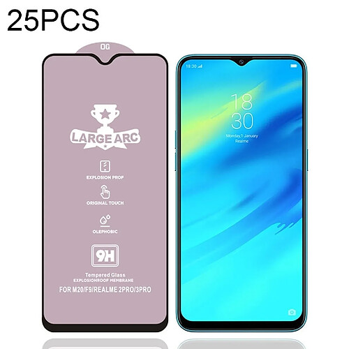 Wewoo Film de verre trempé Pour OPPO Realme 2 Pro 25 PCS 9H HD de plein écran à haute alumine