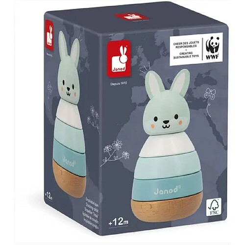 Juratoys-Janod Empilable Lapin en bois WWF