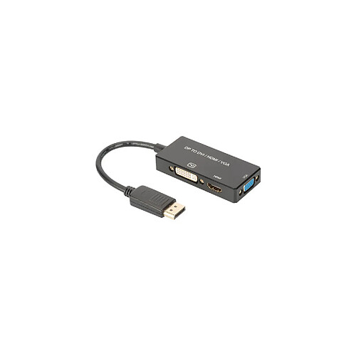 DIGITUS Convertisseur 3en1 DisplayPort 1.2, DP- HDMI+DVI+VGA ()