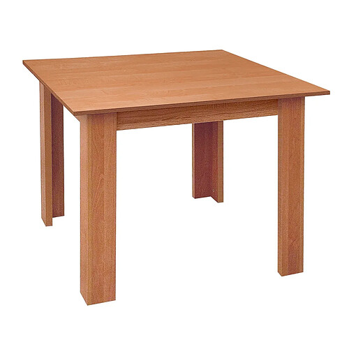 Pegane Table à manger, table de repas en bois coloris cerisier - longueur 90 x profondeur 133 cm