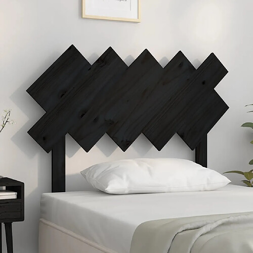 vidaXL Tête de lit Noir 104x3x80,5 cm Bois massif de pin