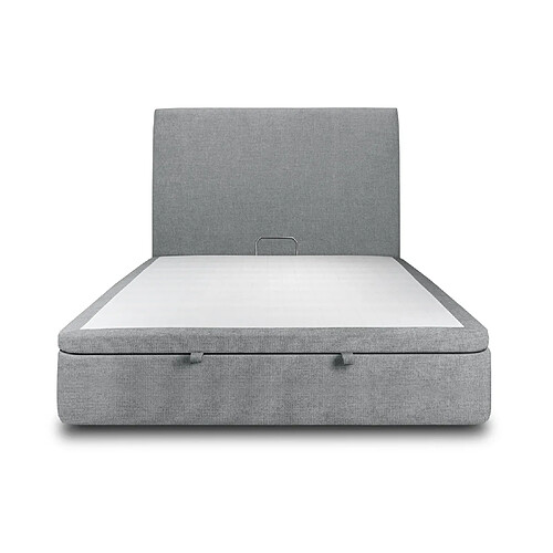 Sommeil de plomb Lit coffre 180x200cm avec tête de lit tapissier Tissu Gris anthracite - Hauteur totale : 39cm