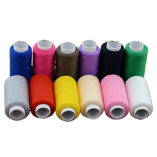 Kit De Fil De Polyester De Fil à Coudre De 12 Pièces Pour Des Machines à Coudre Multicolore