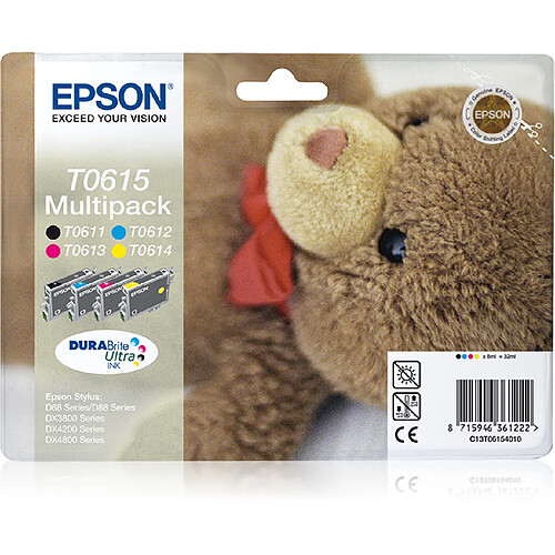 Epson Teddybear Multipack 'Ourson' (T0615) - Encres DURABrite Ultra N, C, M, J