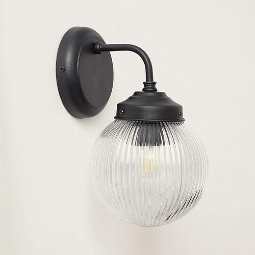 Ledkia Lampe Murale Extérieure Verre Soma Noir