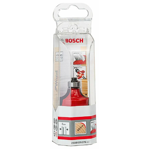 Bosch 2608629376 Fraise à arrondir 8 mm d 31,75 mm R1 9,5 mm Longueur 18 mm G 60 mm