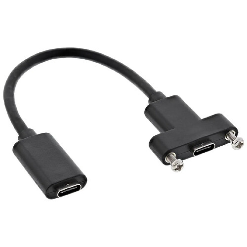 InLine® USB3.1 C femelle à femelle avec câble à bride de 0,2 m, noir