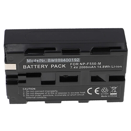 vhbw Batterie compatible avec Sony DCR-TRV103, DCR-TRV110, DCR-TR8100E, DCR-TRU47E appareil photo, reflex numérique (2000mAh, 7,4V, Li-ion)