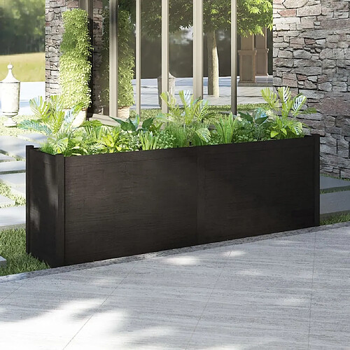 vidaXL Jardinière d'extérieur Noir 200x50x70 cm Bois de pin massif