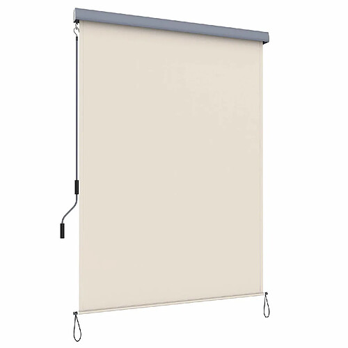 SONGMICS 1,4 x 2,5 m (H x L) Store Vertical pour Balcon Terrasse avec Coffre Gris Inérieur ou Extérieur Paravent Pare-Soleil Brise-Vue Imperméable Toile en Beige GSA145BE