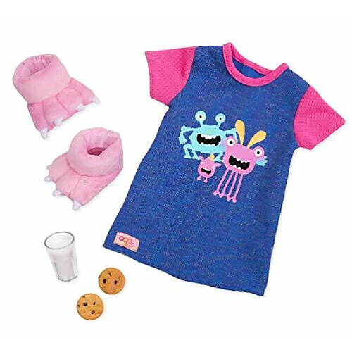 Our generation - Ensemble de pyjama Snuggle Monster - Tenue de pyjama, accessoires et ensembles de jeu pour poupAes de 18 pouces - A partir de 3 ans