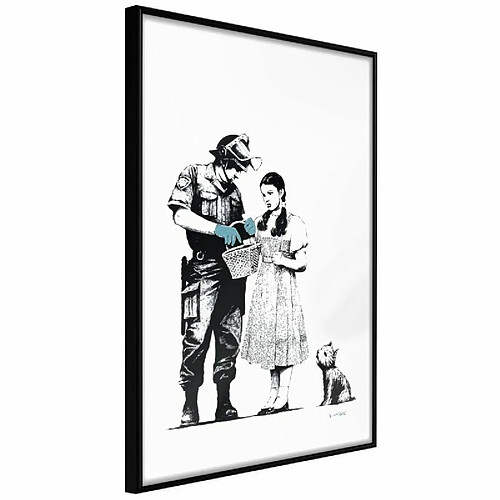 Paris Prix Affiche Murale Encadrée Banksy Stop and Search 30 x 45 cm Noir