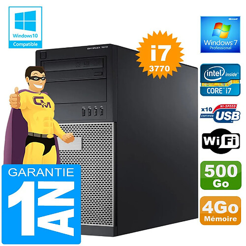 PC Tour DELL 7010 Core I7-3770 Ram 4Go Disque 500 Go Graveur DVD Wifi W7 · Occasion