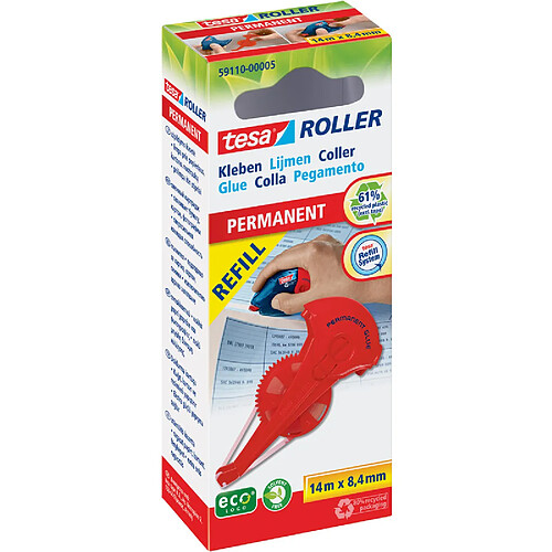 tesa ecoLogo Cassette de recharge pour roller PERMANENT GLUE ()