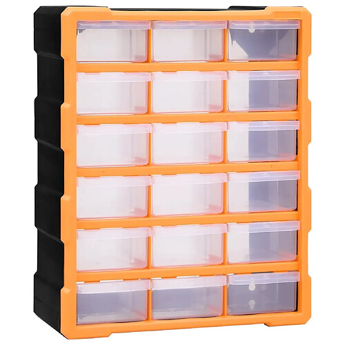 vidaXL Organisateur multi-tiroirs avec 18 tiroirs centraux 38x16x47 cm