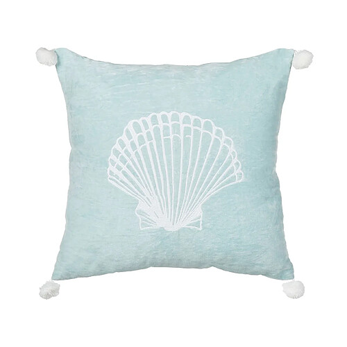 Beliani Coussin LEATHESIA Coton 45 x 45 cm Bleu clair