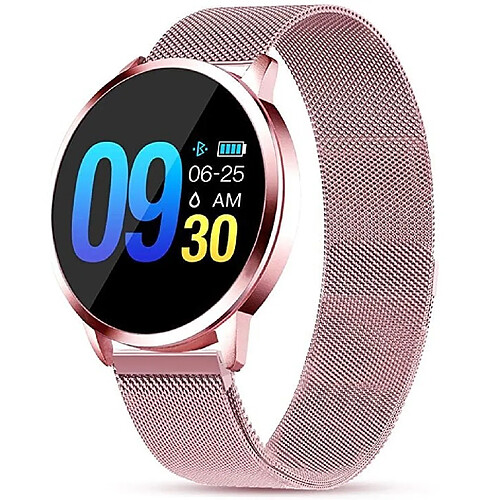 Chrono Montre Connectée pour Femmes Homme Sport Avec IP67 Etanche Multifonction Oxymètre Podomètre pour iOS Android-Rose