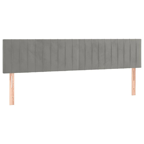 Maison Chic Lot de 2 Têtes de lit design pour chambre - Décoration de lit Gris clair 80x5x78/88 cm Velours -MN35679