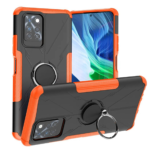 Coque en TPU anti-chocs avec béquille pour votre Infinix Note 10 Pro - orange