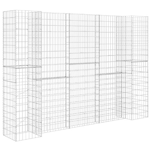 Maison Chic Jardinière à gabion,Bac à fleurs - pot de fleur en H Fil d'acier 260x40x200 cm -GKD27024