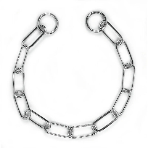 Collier chaine mailles longues chromé 4 mm / 63 cm