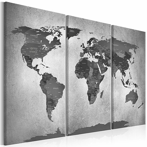 Artgeist Tableau - Map on Concrete (3 Parts) [60x40]