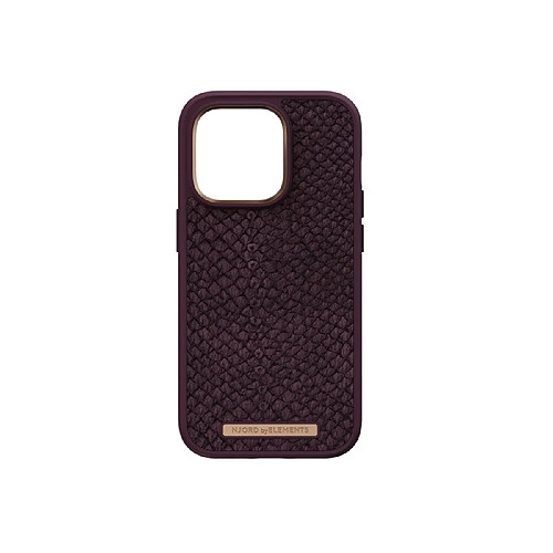 NJORD Coque pour iPhone 14 Pro MagSafe en Cuir de Saumon Violet