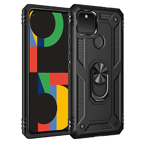 Coque en TPU Anti-chute hybride avec béquille noir pour votre Google Pixel 4a 5G