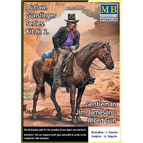 Master Box Figurine Mignature Outlaw. Gunslinger Series. Kit No. 2. Gentleman Jim Jameson - Hired Gun