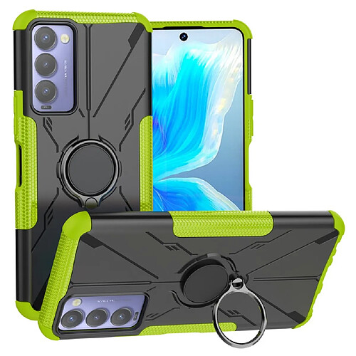 Coque en TPU 2-en-1, airbag quatre coins avec béquille pour votre Tecno Camon 18 - vert